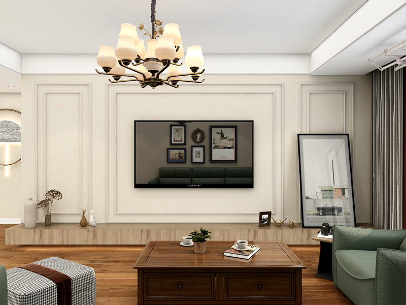 1652318847745248.jpg 客厅电视柜上摆放艺术画