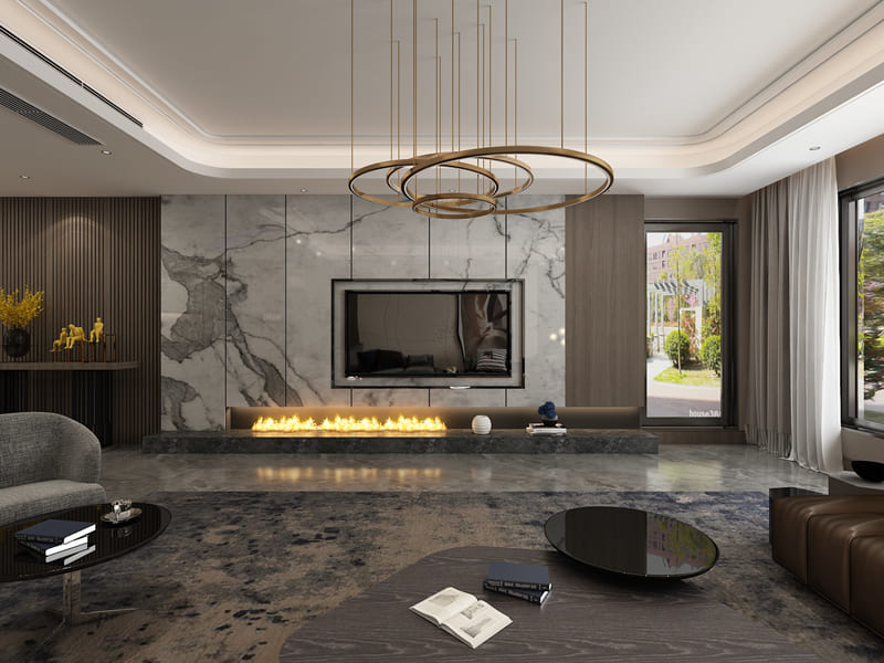 客厅电视墙大理石